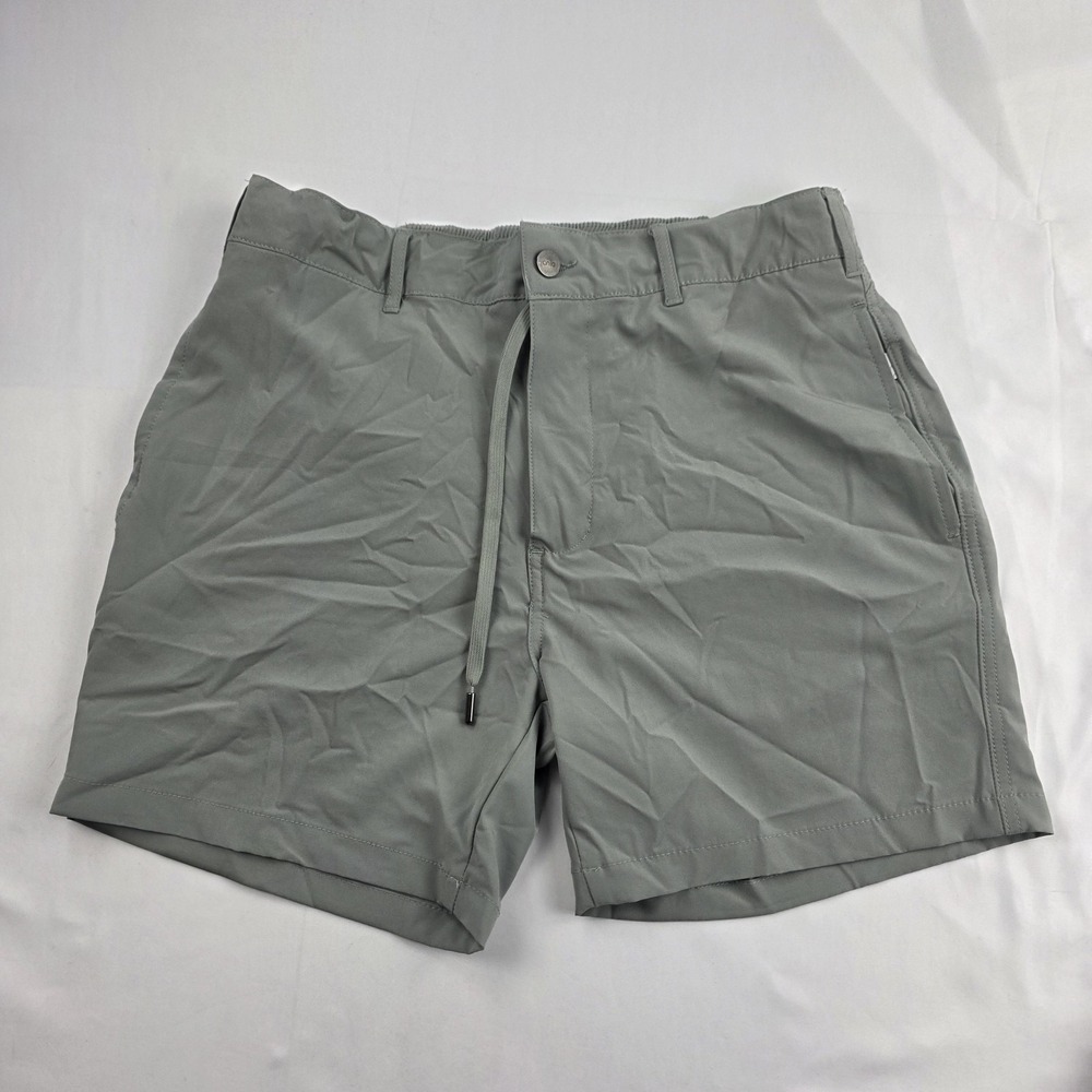 Onia Shorts Mens Medium Gray 7 Inseam Microfiber Chino Elastic Waist Stretch